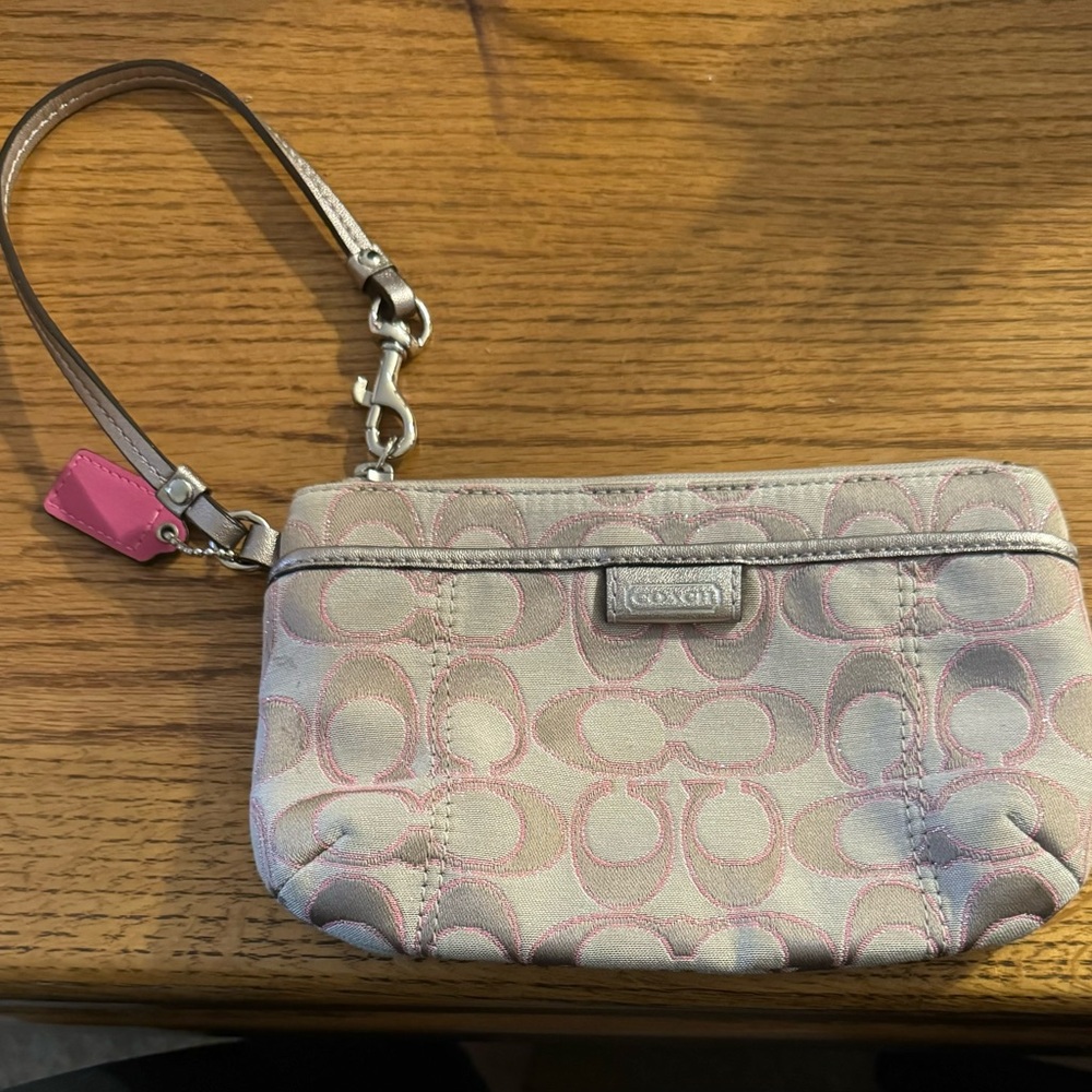 Coach monogram wristlet